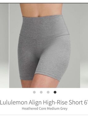NWT Lululemon Align High Rise Shorts 6' Heathered Core Medium
Grey Sz 2